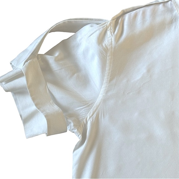 HELMUT LANG Men’s White Button Up Shirt With Shoulder Epaulets Xl - Picture 6 of 8